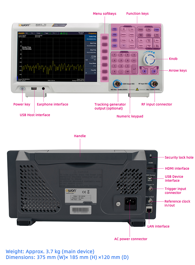 Spectrum Analyzer Tracking Generator 1.5Ghz - Портативный анализатор спектра от 9 кГц