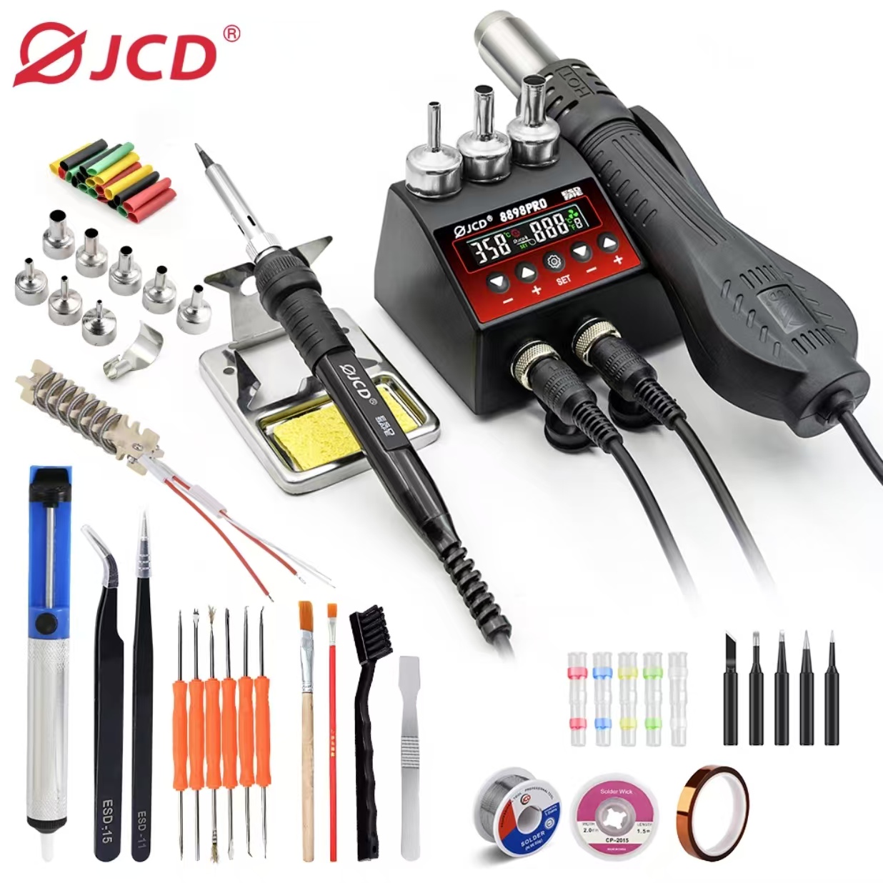 Smd Rework Station Hot Air Soldering 2 In 1 - Паяльная станция SMD 750 Вт, 2