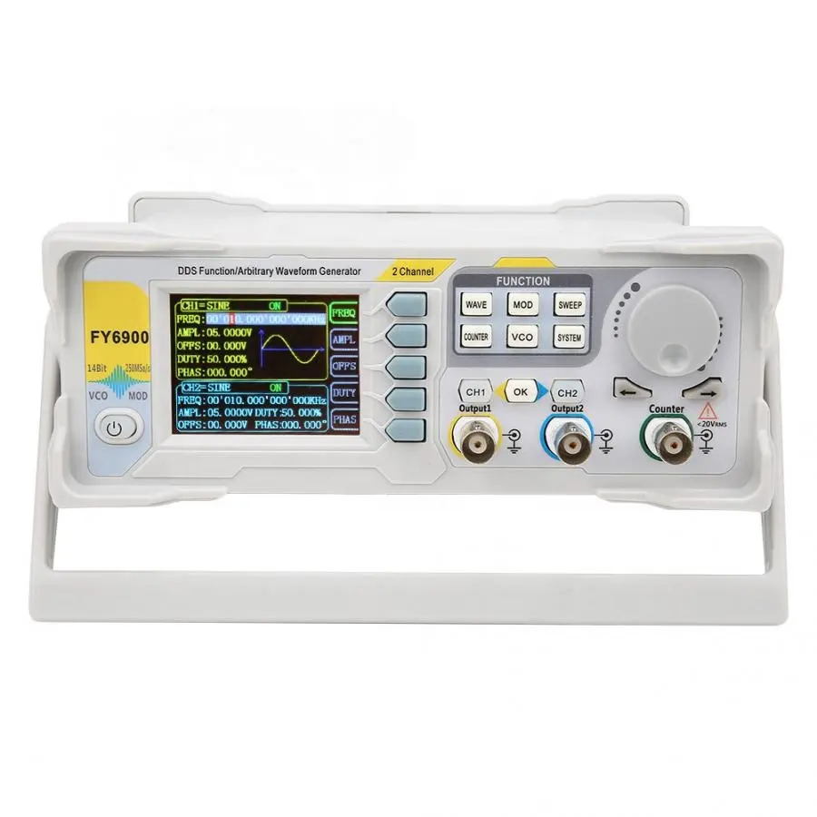 НОВЫЙ FY6900 Двухканальный ген – обзор и цена Dual Channel Arbitrary Waveform Function Generator 60Mhz