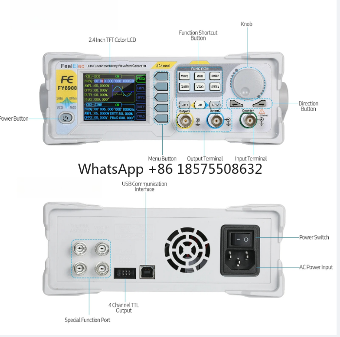 Генератор сигналов с функцией  – обзор и цена Dual Channel Arbitrary Waveform Function Generator 60Mhz