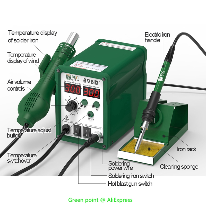 Умные бессвинцовые пистолеты г – обзор и цена Smd Rework Station Hot Air Soldering 2 In 1